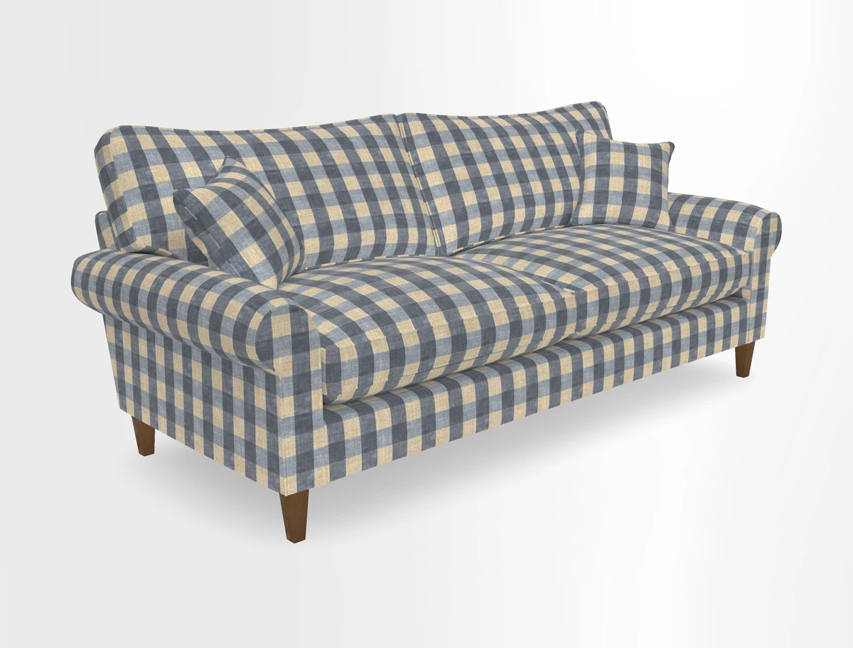 Waverley 4 Seater Sofa in Cloth 18 Bengal Stripe Indigo