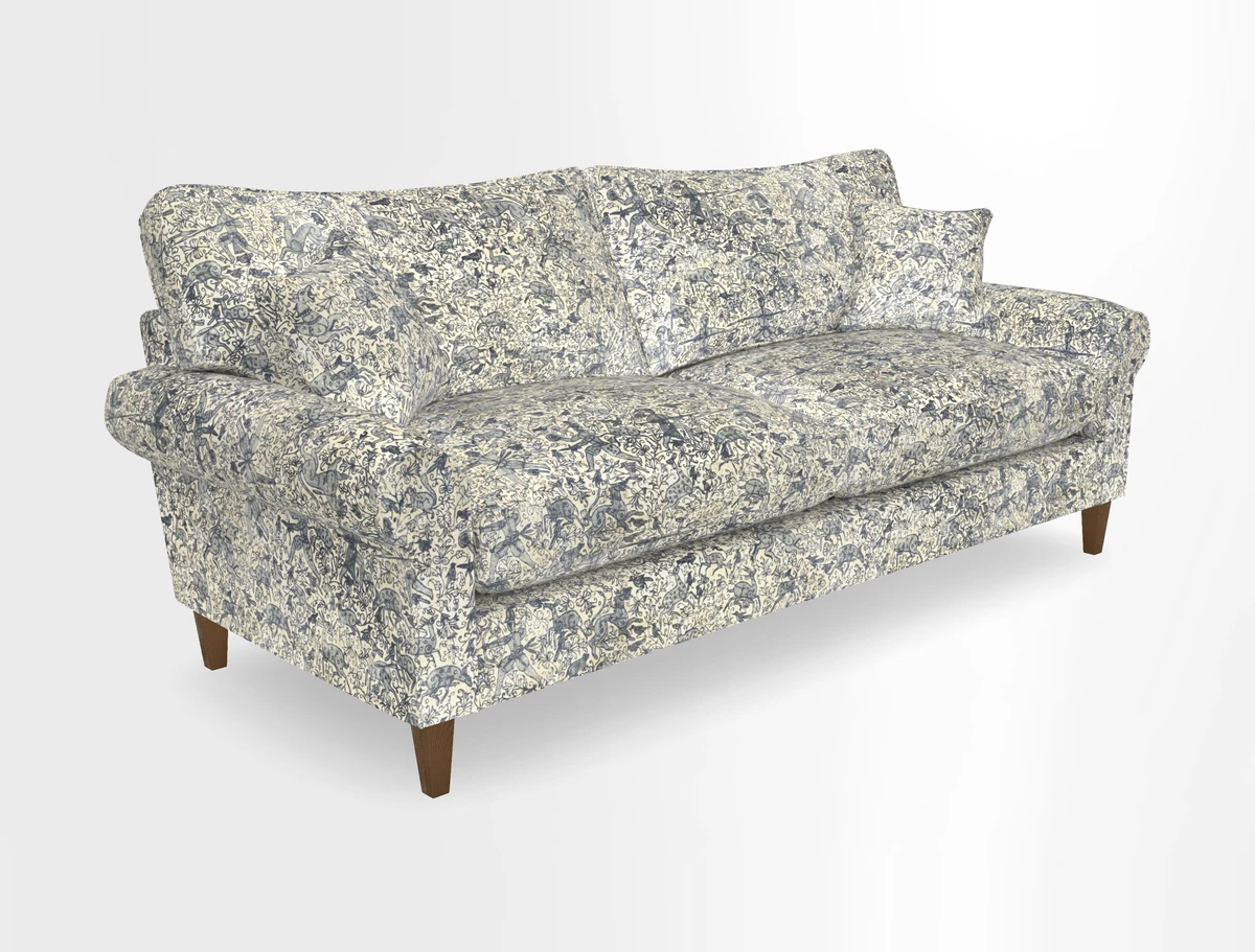 Waverley 4 Seater Sofa in Cloth 18 Bengal Stripe Indigo
