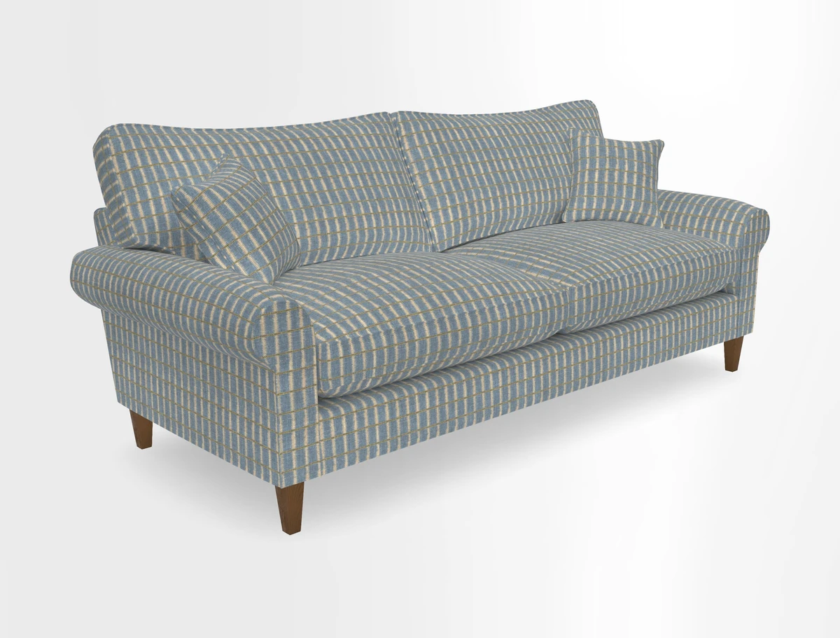 Waverley 4 Seater Sofa in Cloth 18 Bengal Stripe Indigo