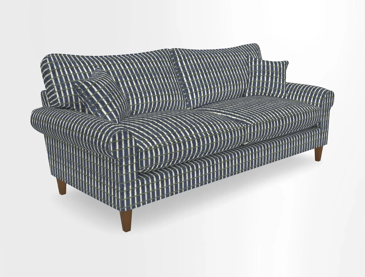 Waverley 4 Seater Sofa in Cloth 18 Bengal Stripe Indigo