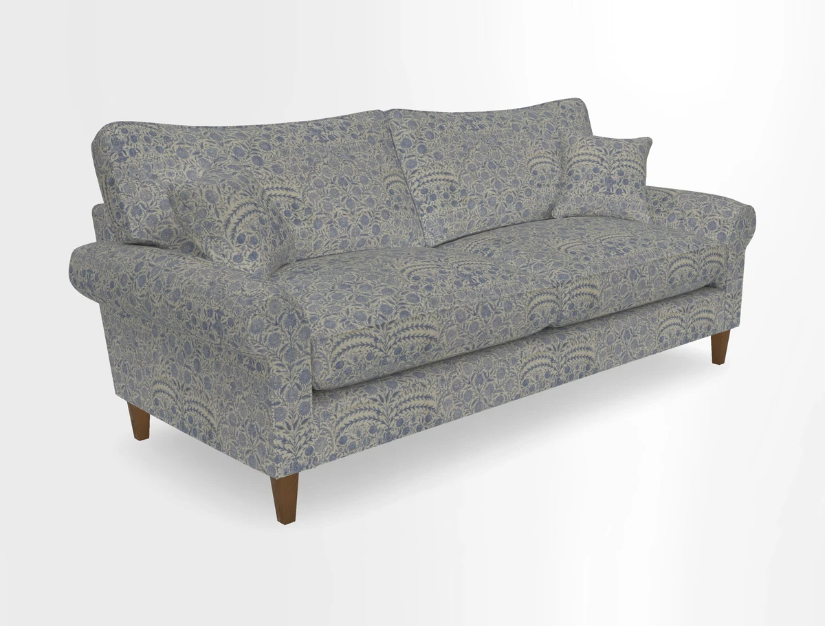 Waverley 4 Seater Sofa in Cloth 18 Bengal Stripe Indigo