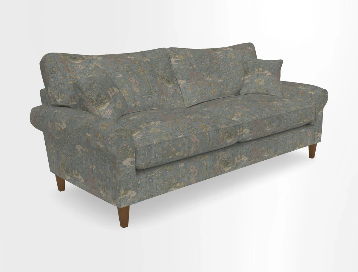 Waverley 4 Seater Sofa in Cloth 18 Bengal Stripe Indigo