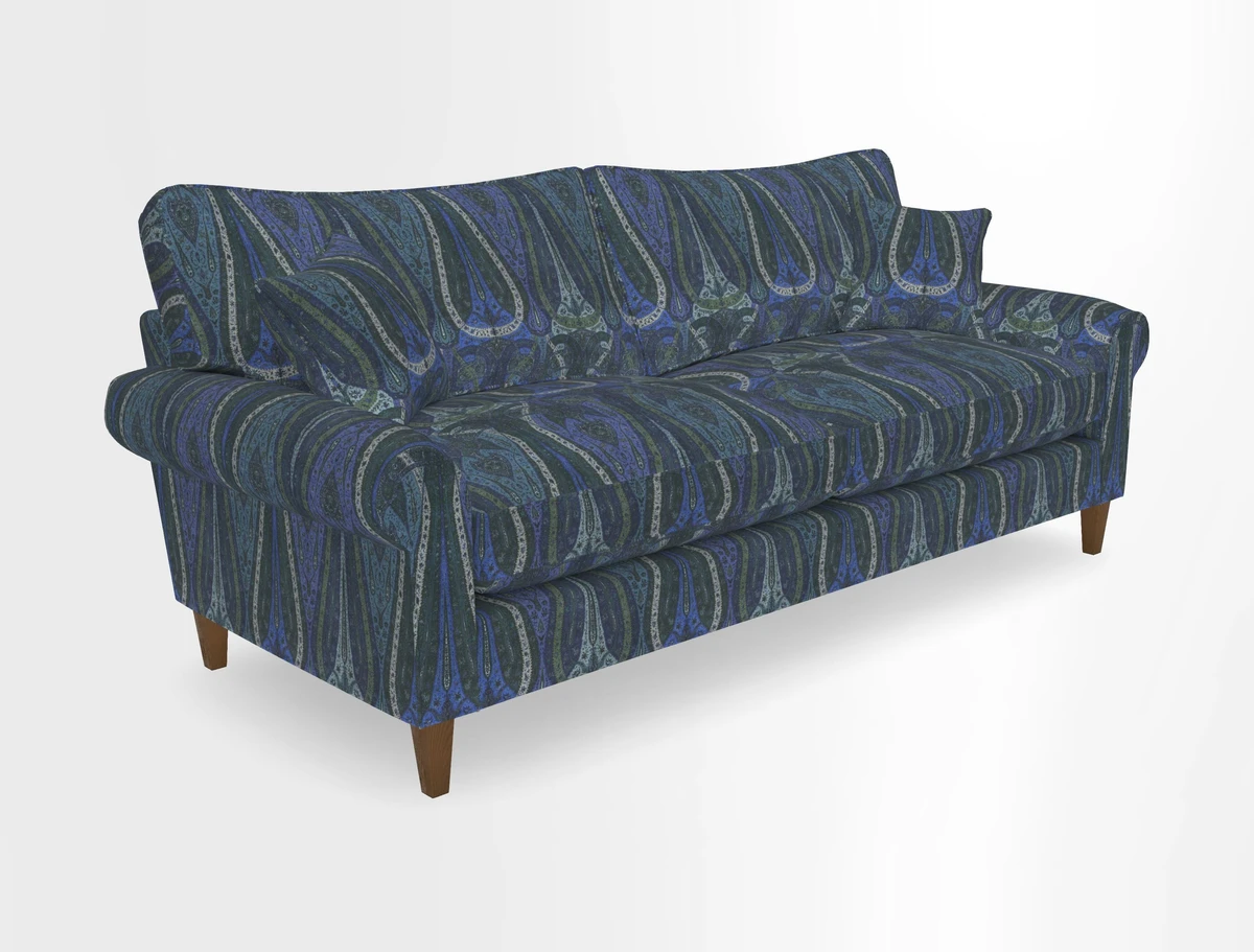 Waverley 4 Seater Sofa in Cloth 18 Bengal Stripe Indigo