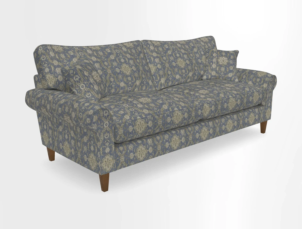 Waverley 4 Seater Sofa in Cloth 18 Bengal Stripe Indigo