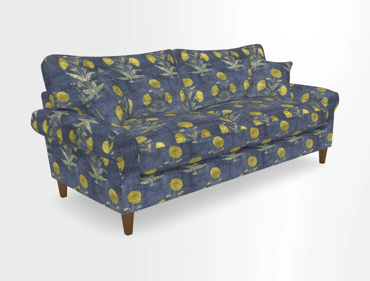 Waverley 4 Seater Sofa in Cloth 18 Bengal Stripe Indigo