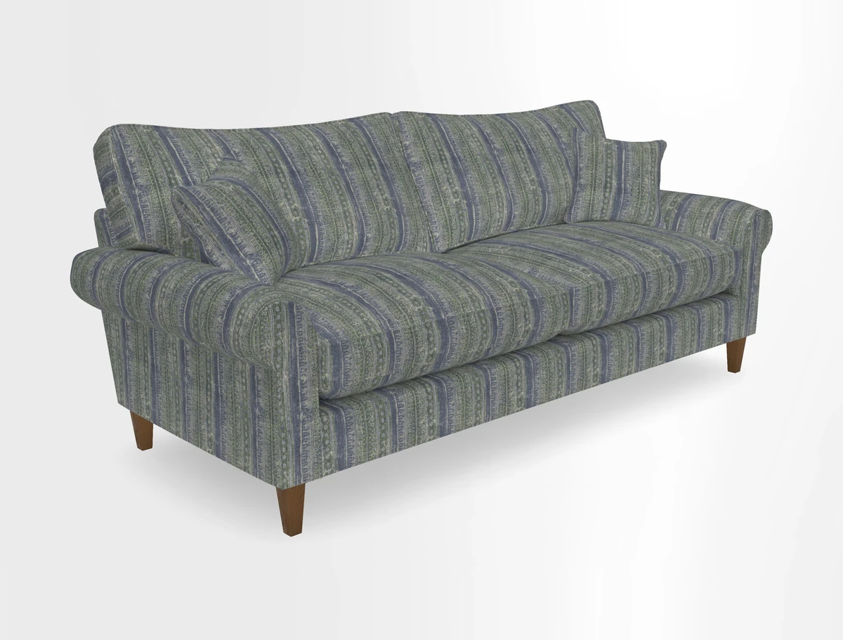 Waverley 4 Seater Sofa in Cloth 18 Bengal Stripe Indigo