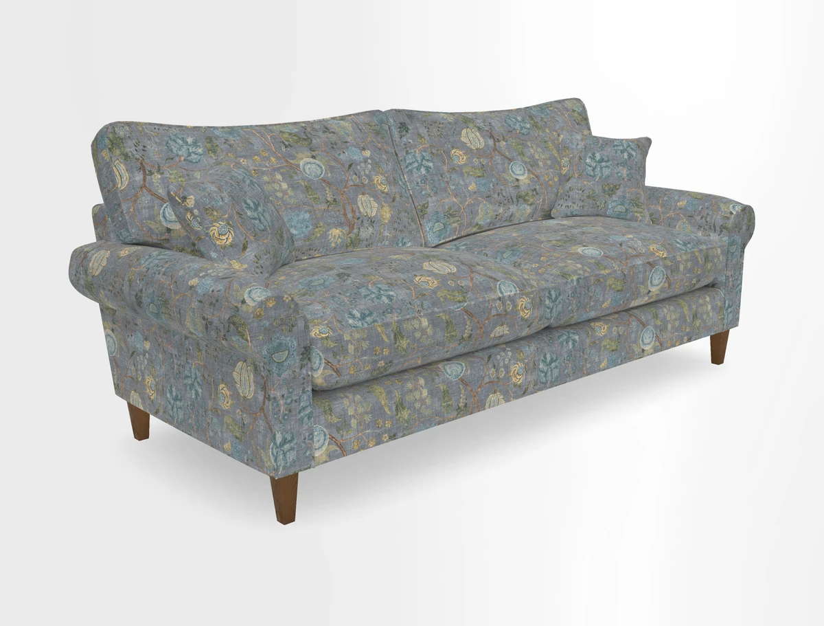 Waverley 4 Seater Sofa in Cloth 18 Bengal Stripe Indigo