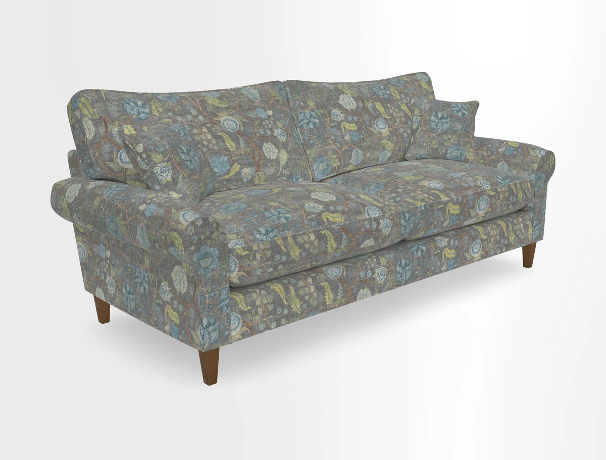 Waverley 4 Seater Sofa in Cloth 18 Bengal Stripe Indigo