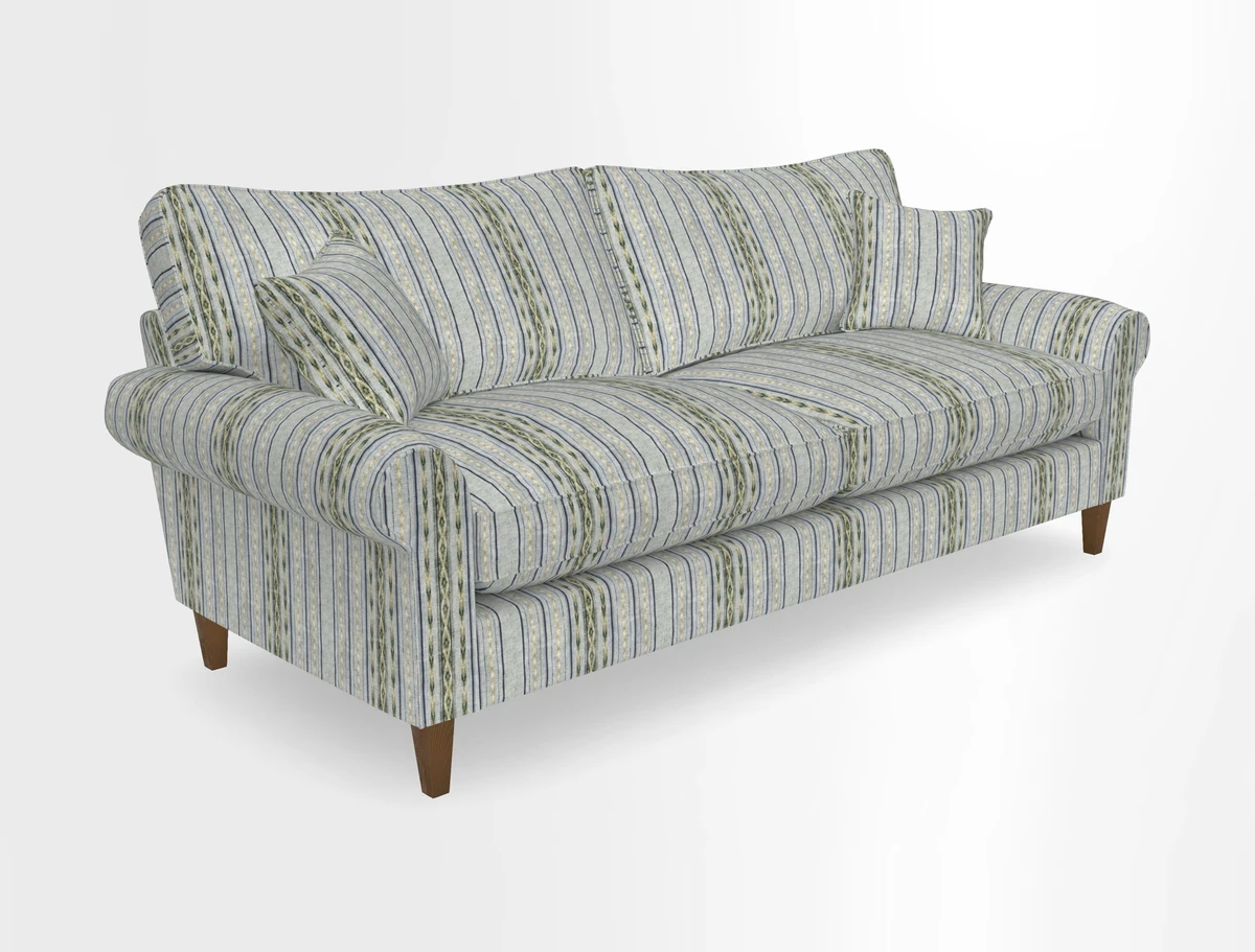 Waverley 4 Seater Sofa in Cloth 18 Bengal Stripe Indigo