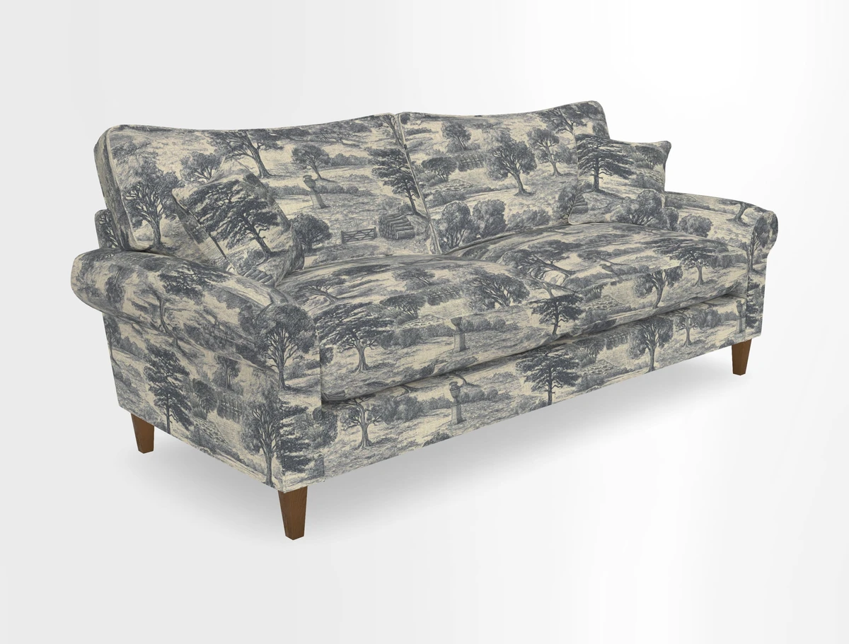 Waverley 4 Seater Sofa in Cloth 18 Bengal Stripe Indigo