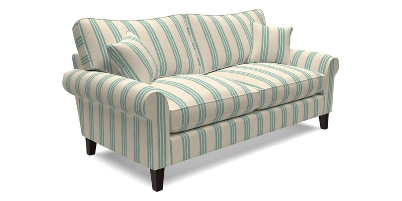 Waverley 3 Seater Sofa in Cloth 18 Bengal Stripe Indigo