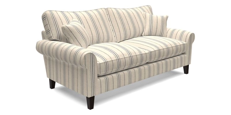 Waverley 3 Seater Sofa in Cloth 18 Bengal Stripe Indigo
