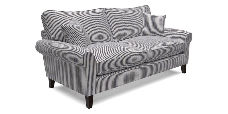 Waverley 3 Seater Sofa in Cloth 18 Bengal Stripe Indigo