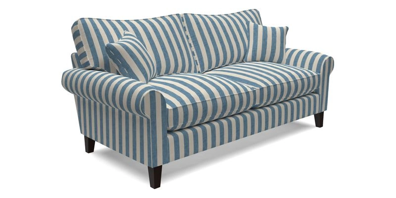 Waverley 3 Seater Sofa in Cloth 18 Bengal Stripe Indigo
