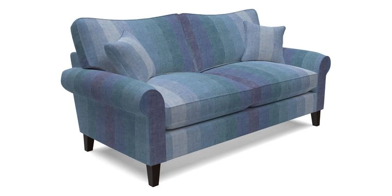 Waverley 3 Seater Sofa in Cloth 18 Bengal Stripe Indigo