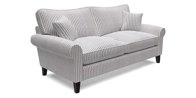 Waverley 3 Seater Sofa in Cloth 18 Bengal Stripe Indigo