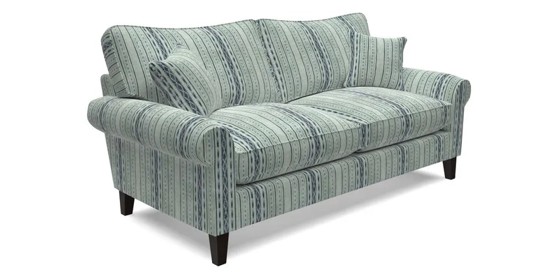 Waverley 3 Seater Sofa in Cloth 18 Bengal Stripe Indigo