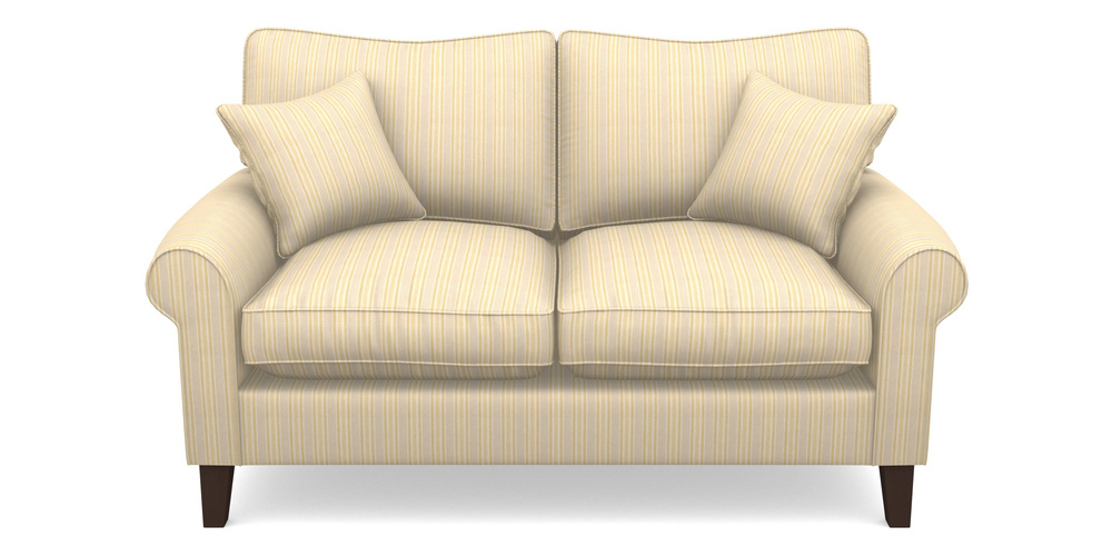 Product photograph of Waverley Scroll Arm 2 Seater Sofa In Cloth 22 - Racing Stripes Ayr - Lemon from Sofas and Stuff Limited