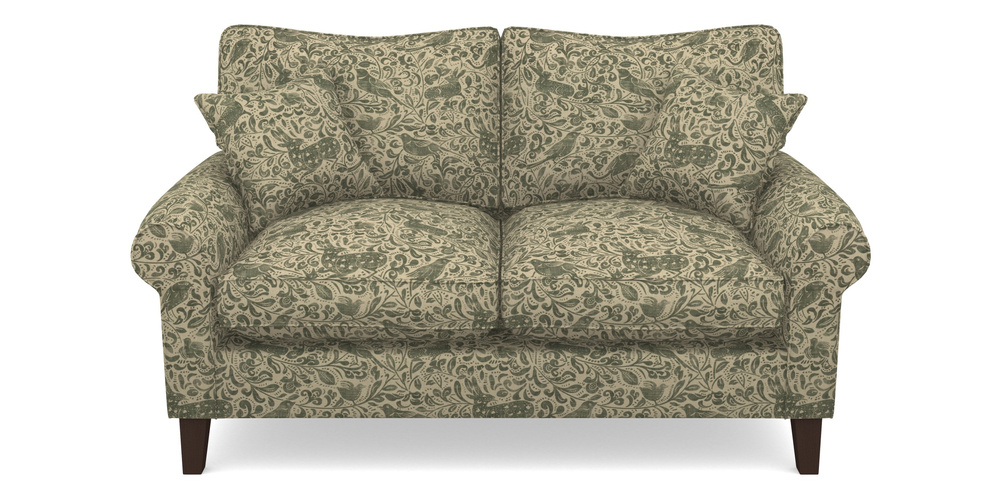 Product photograph of Waverley Scroll Arm 2 Seater Sofa In V A Drawn From Nature - Bird And Rabbit - Dark Green from Sofas and Stuff Limited