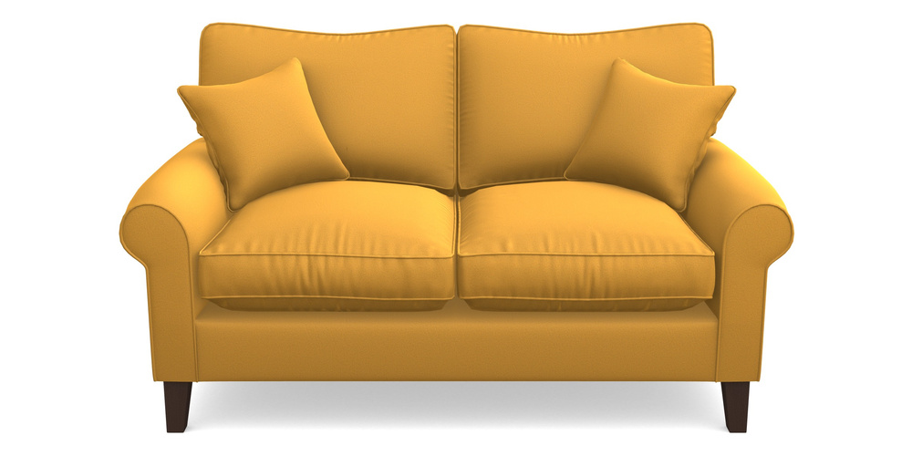 Product photograph of Waverley Scroll Arm 2 Seater Sofa In Clever Glossy Velvet - Fools Gold from Sofas and Stuff Limited