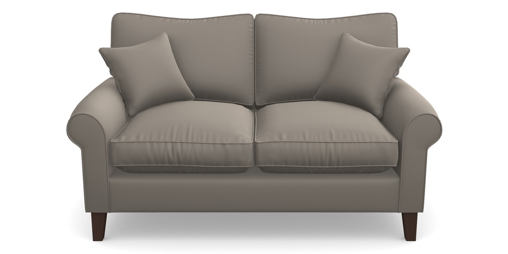 Product photograph of Waverley Scroll Arm 2 Seater Sofa In Clever Glossy Velvet - Mole from Sofas and Stuff Limited