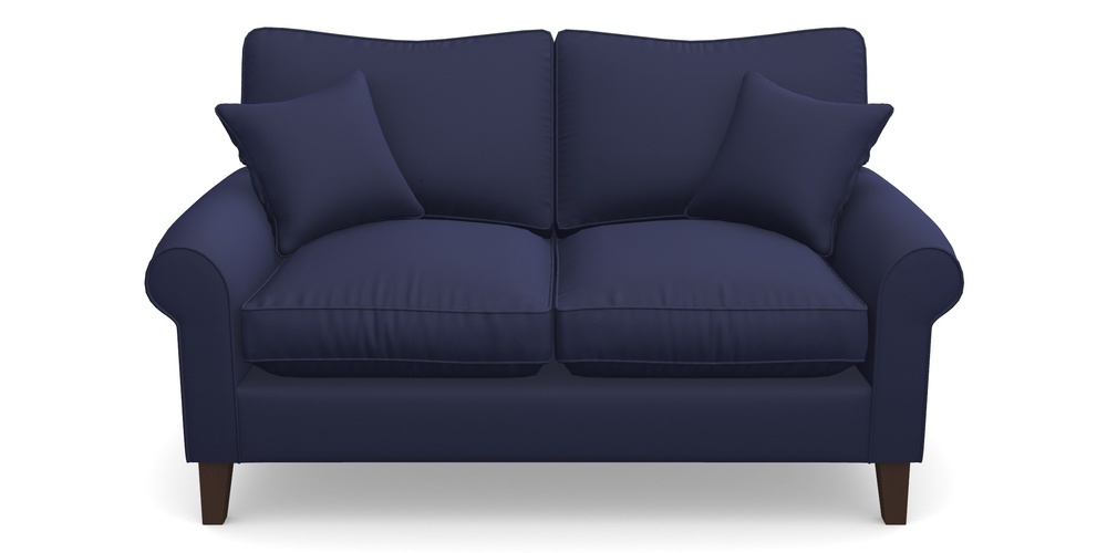 Product photograph of Waverley Scroll Arm 2 Seater Sofa In Clever Glossy Velvet - Navy from Sofas and Stuff Limited