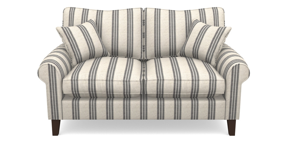 Product photograph of Waverley Scroll Arm 2 Seater Sofa In Cloth 18 Stripes - Bengal - Bible Black from Sofas and Stuff Limited