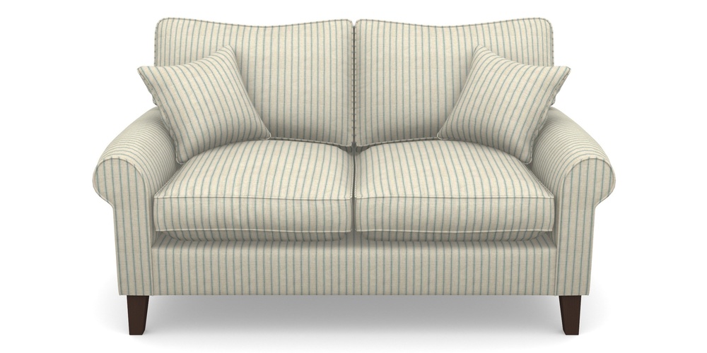 Product photograph of Waverley Scroll Arm 2 Seater Sofa In Cloth 18 Stripes - Ticking - Basil from Sofas and Stuff Limited