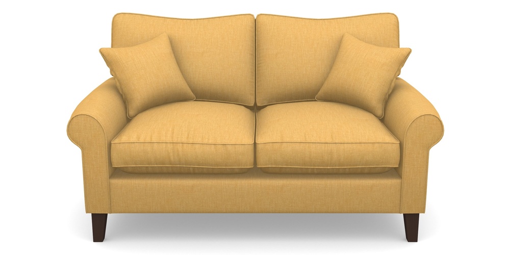 Product photograph of Waverley Scroll Arm 2 Seater Sofa In Clever Cotton Mix - Mustard from Sofas and Stuff Limited