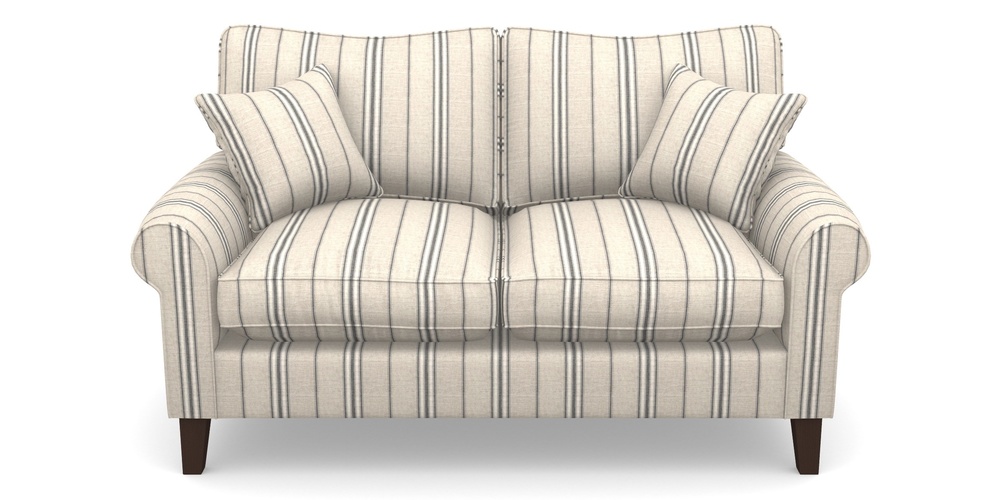 Product photograph of Waverley Scroll Arm 2 Seater Sofa In Cloth 18 Stripes - Regimental - Bible Black from Sofas and Stuff Limited