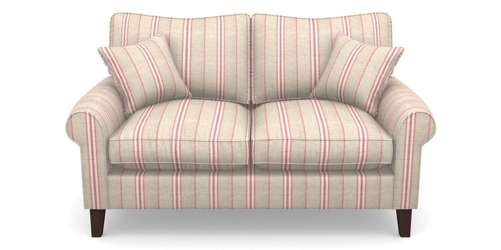 Product photograph of Waverley Scroll Arm 2 Seater Sofa In Cloth 18 Stripes - Regimental - Cranberry from Sofas and Stuff Limited