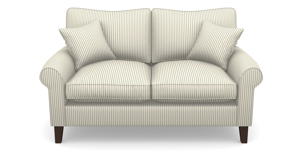 Product photograph of Waverley Scroll Arm 2 Seater Sofa In Cotton Stripe - Airforce from Sofas and Stuff Limited