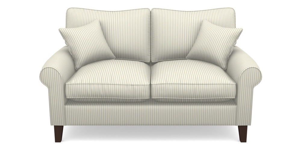 Product photograph of Waverley Scroll Arm 2 Seater Sofa In Cotton Stripe - Sky from Sofas and Stuff Limited