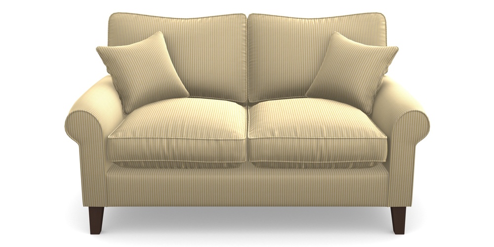 Product photograph of Waverley Scroll Arm 2 Seater Sofa In Cloth 21 - Simple Stripe - Canary from Sofas and Stuff Limited