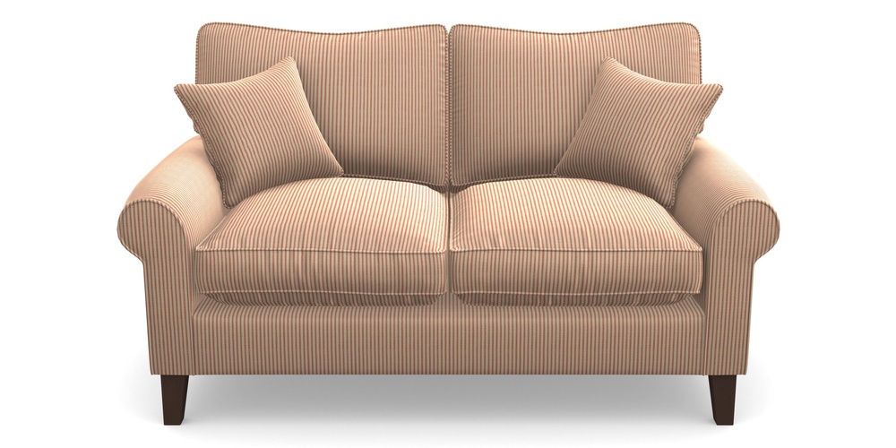 Product photograph of Waverley Scroll Arm 2 Seater Sofa In Cloth 21 - Simple Stripe - Ginger Snap from Sofas and Stuff Limited