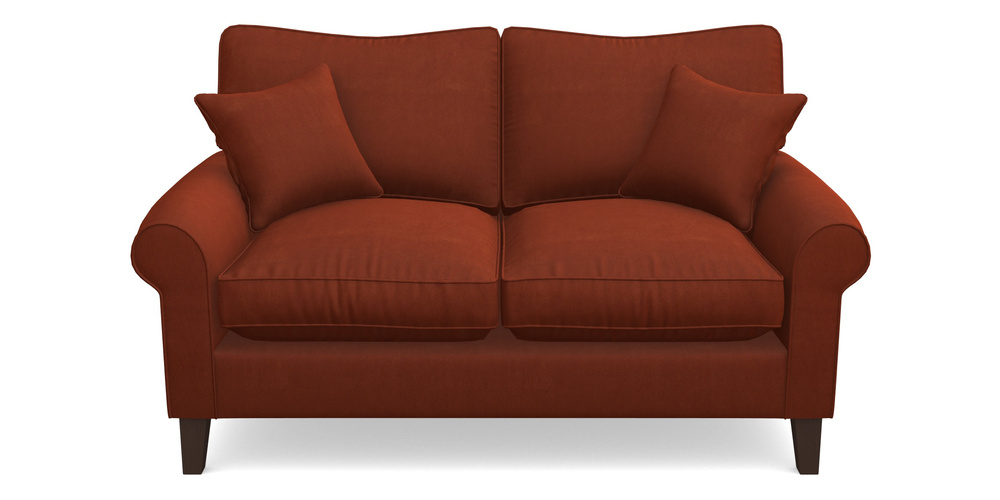 Product photograph of Waverley Scroll Arm 2 Seater Sofa In Clever Tough And Eco Velvet - Tawny from Sofas and Stuff Limited