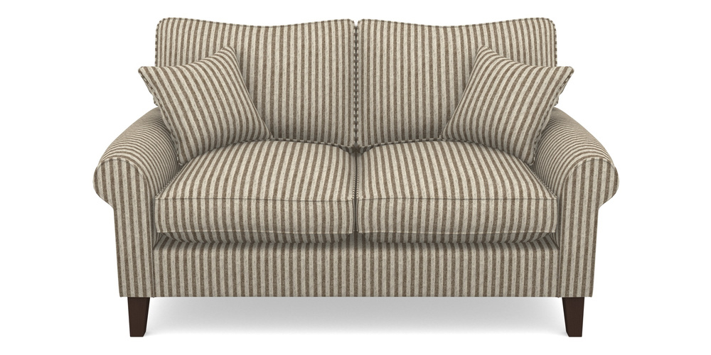 Product photograph of Waverley Scroll Arm 2 Seater Sofa In Cloth 22 - Pinstripe - Peat from Sofas and Stuff Limited