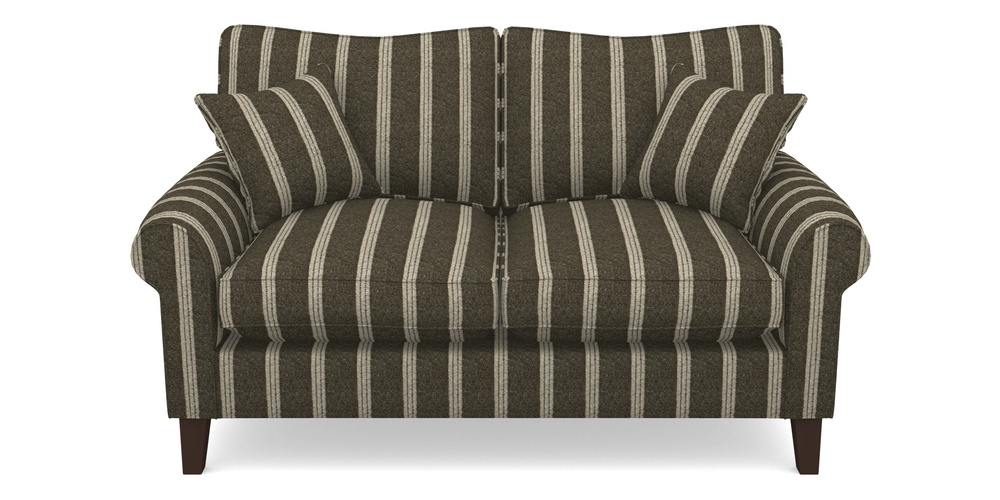 Product photograph of Waverley Scroll Arm 2 Seater Sofa In Cloth 20 - Design 2 - Olive Stripe from Sofas and Stuff Limited