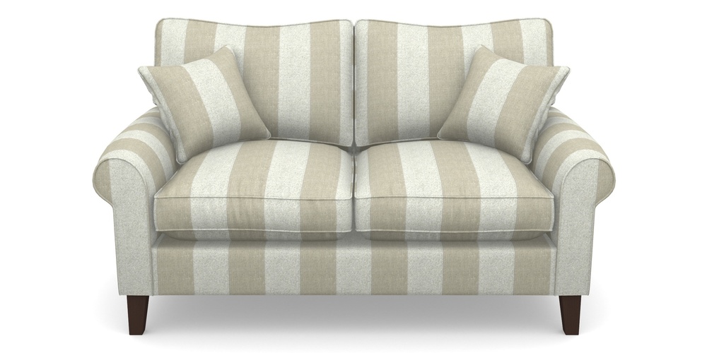 Product photograph of Waverley Scroll Arm 2 Seater Sofa In Dovedale Linen Stripe - Chalk from Sofas and Stuff Limited