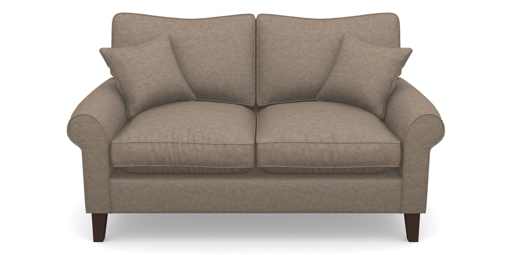 Product photograph of Waverley Scroll Arm 2 Seater Sofa In Easy Clean Plain - Camel from Sofas and Stuff Limited