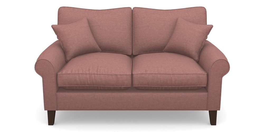 Product photograph of Waverley Scroll Arm 2 Seater Sofa In Easy Clean Plain - Rosewood from Sofas and Stuff Limited