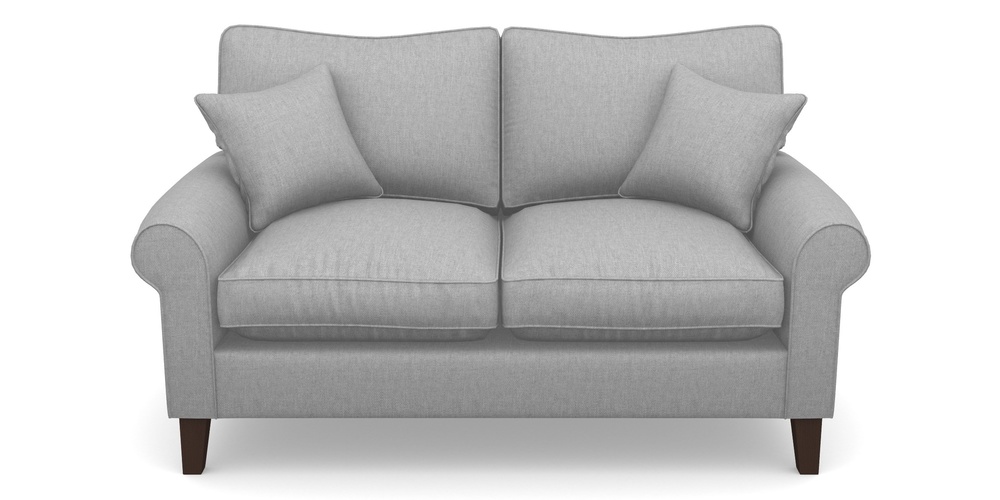 Product photograph of Waverley Scroll Arm 2 Seater Sofa In Easy Clean Plain - Silver from Sofas and Stuff Limited