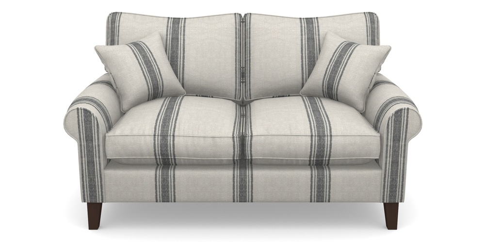 Product photograph of Waverley Scroll Arm 2 Seater Sofa In Flemish Stripe - Flemish Black from Sofas and Stuff Limited