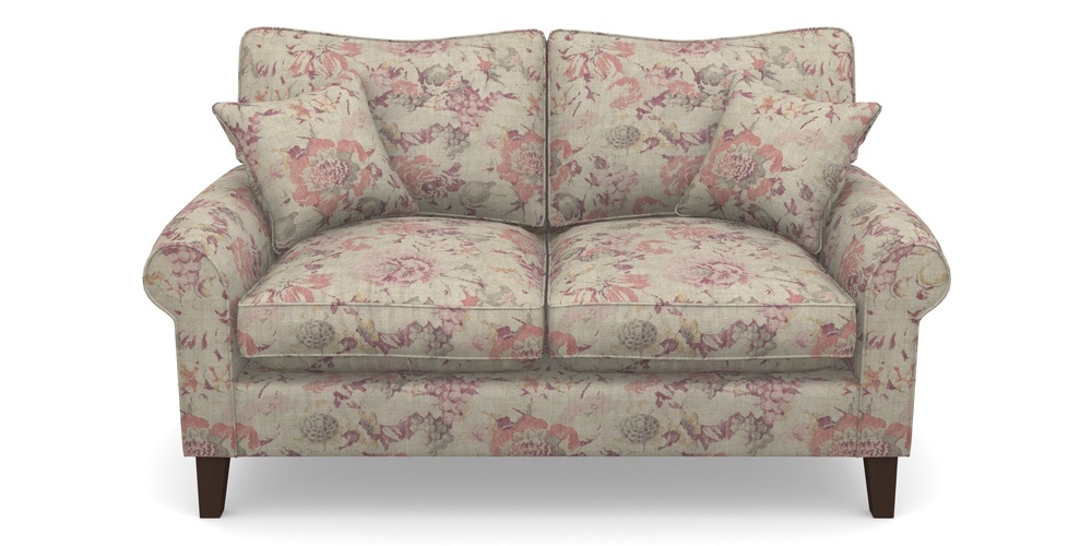 Product photograph of Waverley Scroll Arm 2 Seater Sofa In Floral Linen - Faith Antique Sangria from Sofas and Stuff Limited