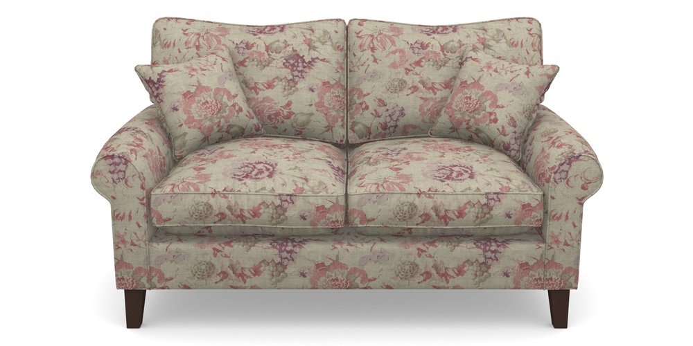 Product photograph of Waverley Scroll Arm 2 Seater Sofa In Floral Linen - Faith Rose Quartz from Sofas and Stuff Limited