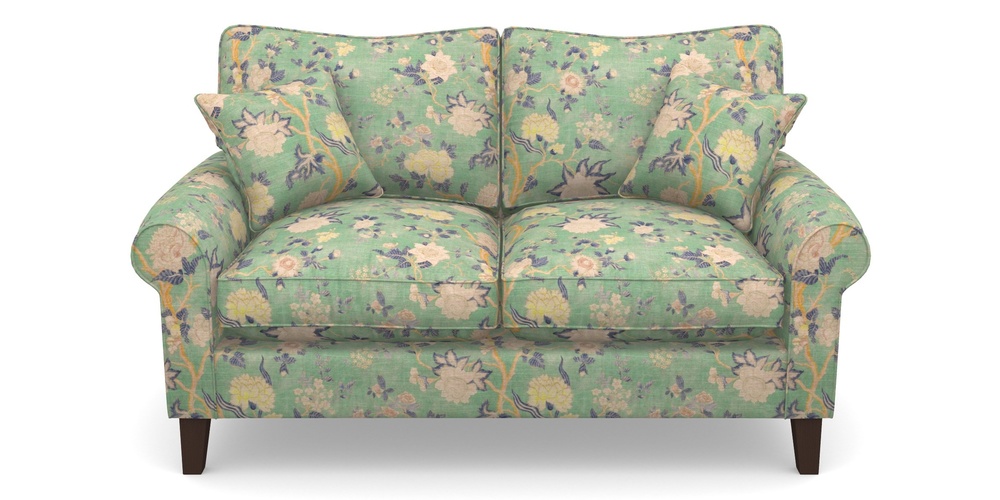 Product photograph of Waverley Scroll Arm 2 Seater Sofa In Floral Linen - Even So Verde from Sofas and Stuff Limited