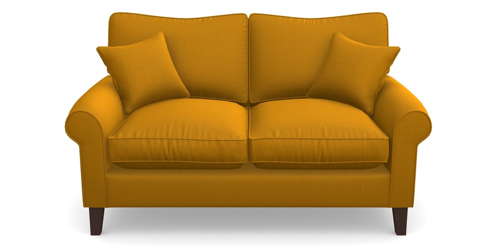 Product photograph of Waverley Scroll Arm 2 Seater Sofa In House Velvet - Saffron from Sofas and Stuff Limited