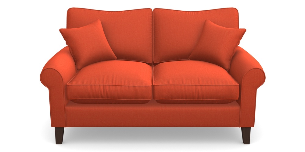 Product photograph of Waverley Scroll Arm 2 Seater Sofa In House Velvet - Terracotta from Sofas and Stuff Limited