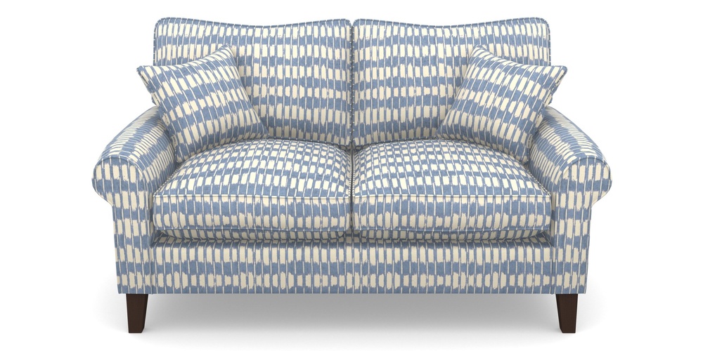 Product photograph of Waverley Scroll Arm 2 Seater Sofa In V A Brompton Collection - Ikat - Morning Blue from Sofas and Stuff Limited