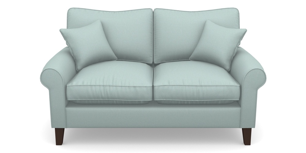 Product photograph of Waverley Scroll Arm 2 Seater Sofa In Plain Linen Cotton - Robins Egg from Sofas and Stuff Limited